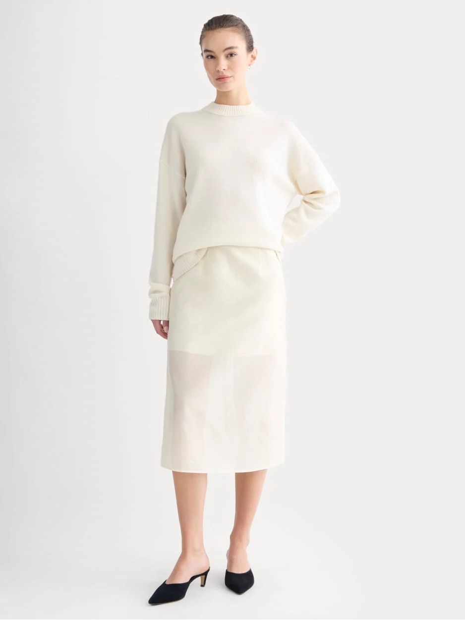 New Everlane Sheer Organza Midi Skirt